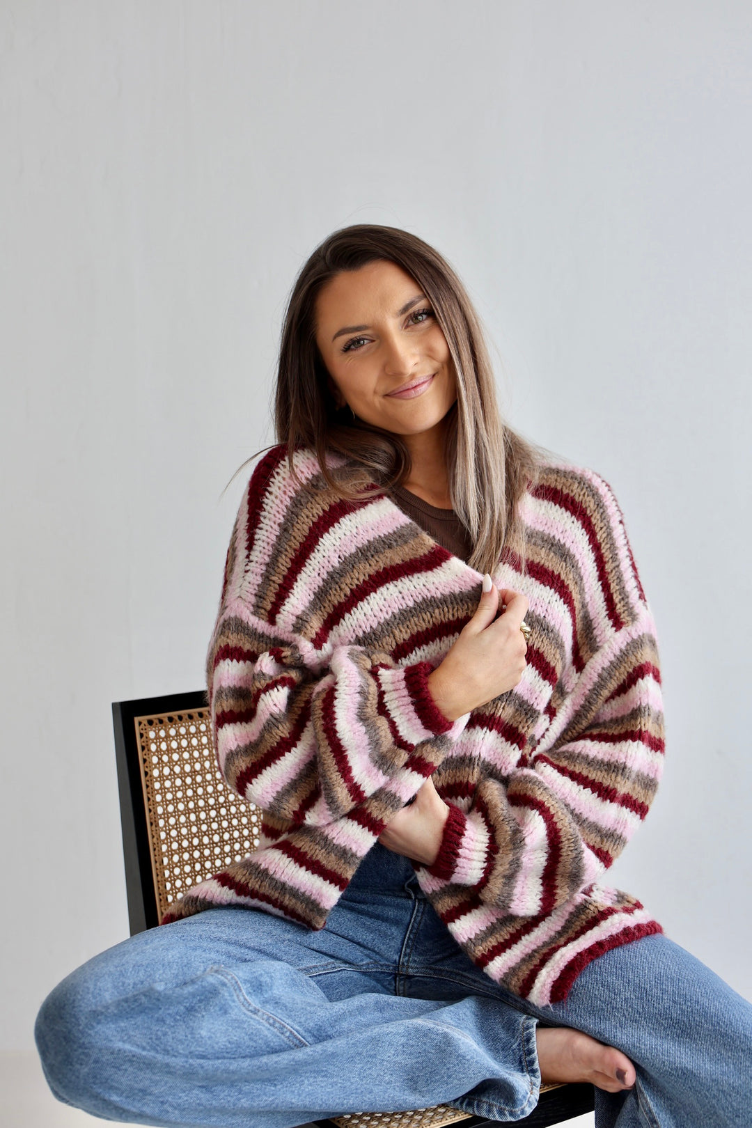 Gestreifter Oversize Cardigan Merle