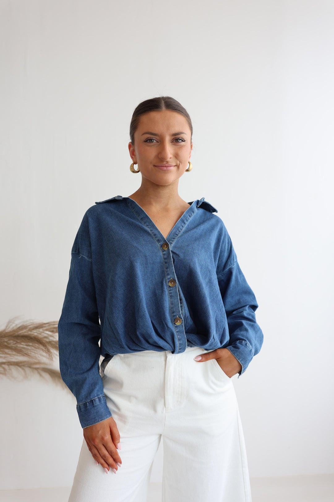 Jeans Hemd Dark Blue Fit