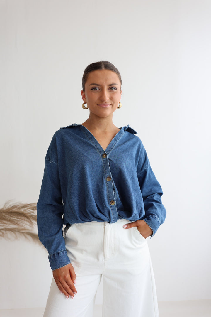 Jeans Hemd Dark Blue Fit