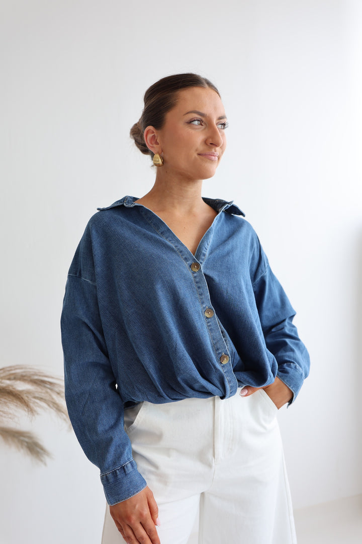 Jeans Hemd Dark Blue Fit