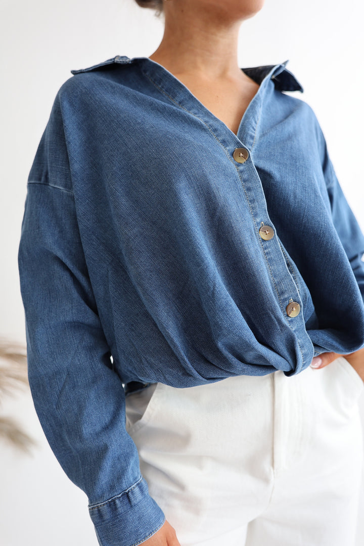 Jeans Hemd Dark Blue Fit