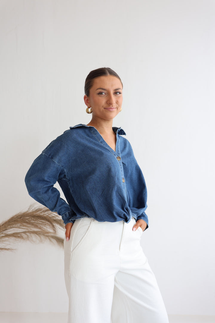 Jeans Hemd Dark Blue Fit