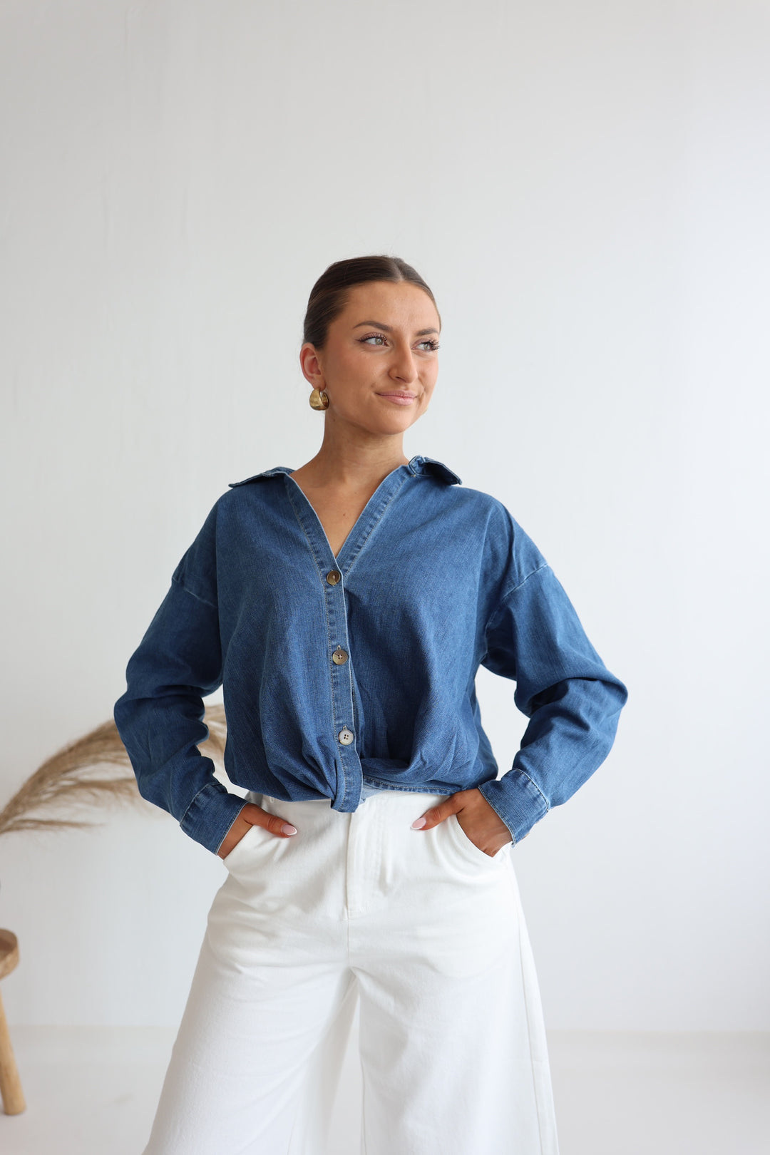 Jeans Hemd Dark Blue Fit