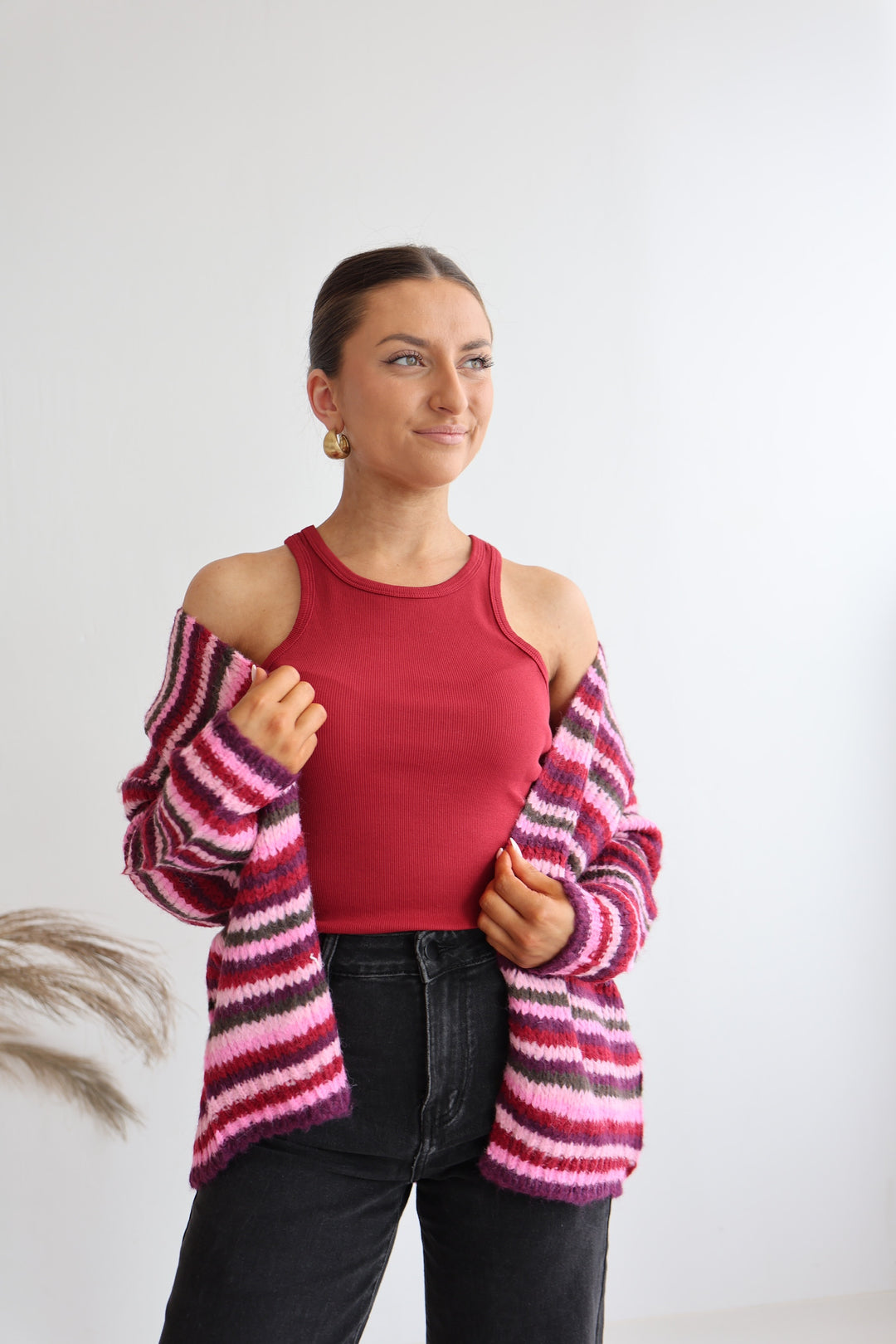 Gestreifter Strickcardigan Hannah