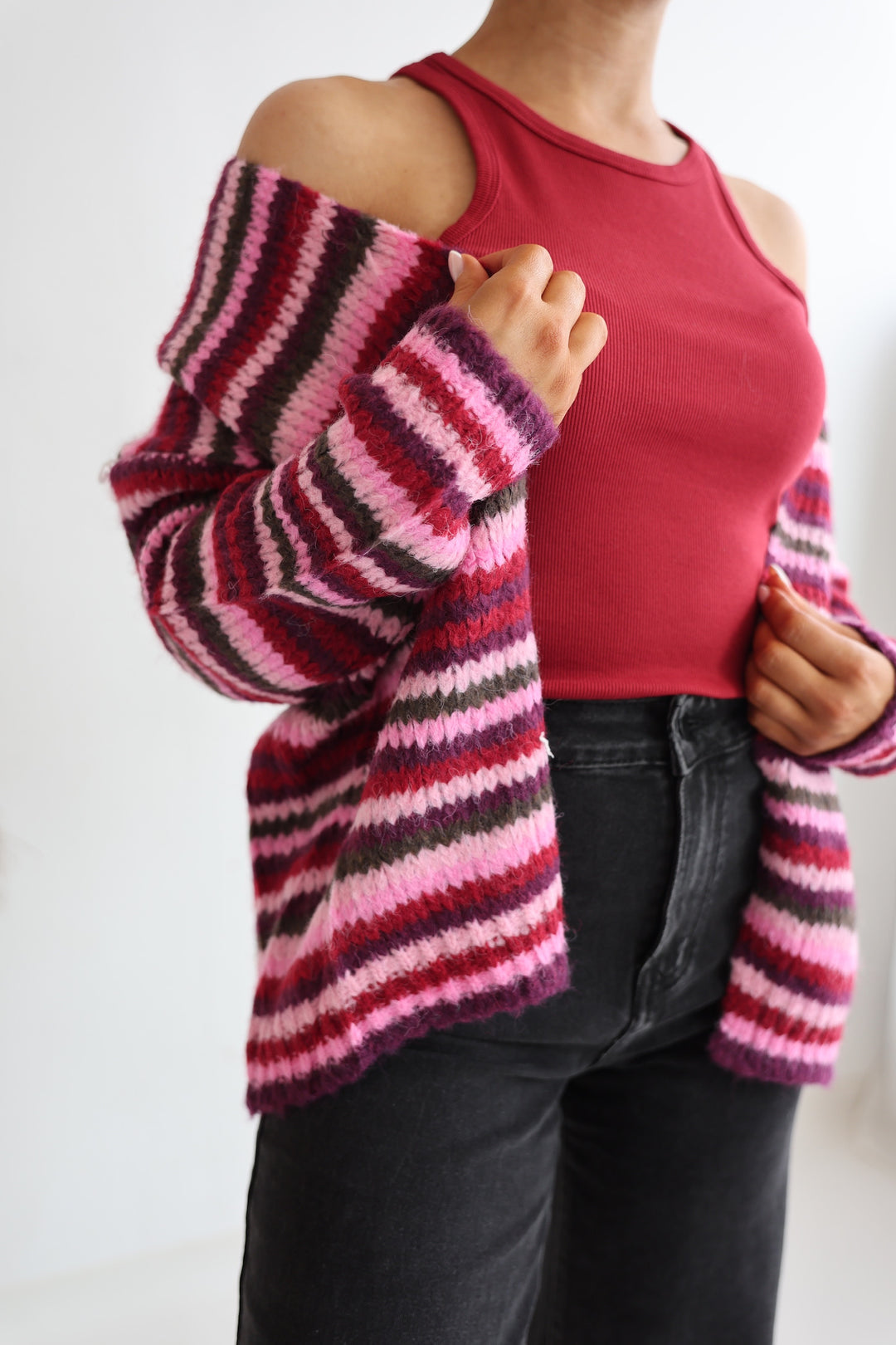 Gestreifter Strickcardigan Hannah