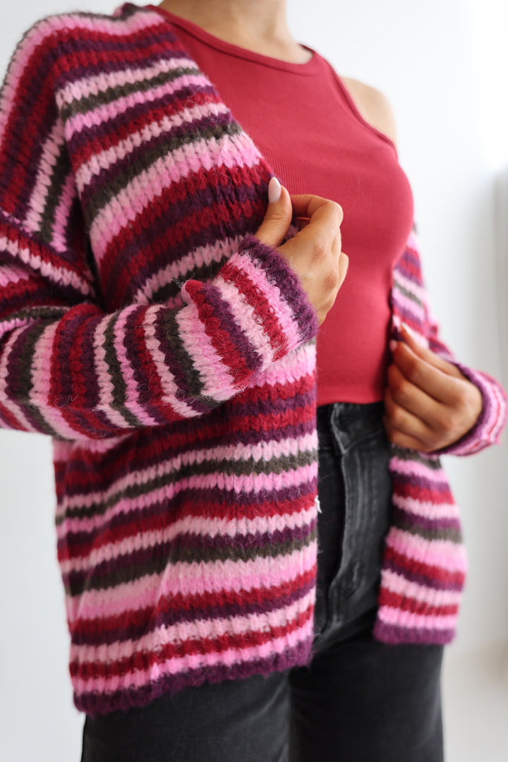 Gestreifter Strickcardigan Hannah