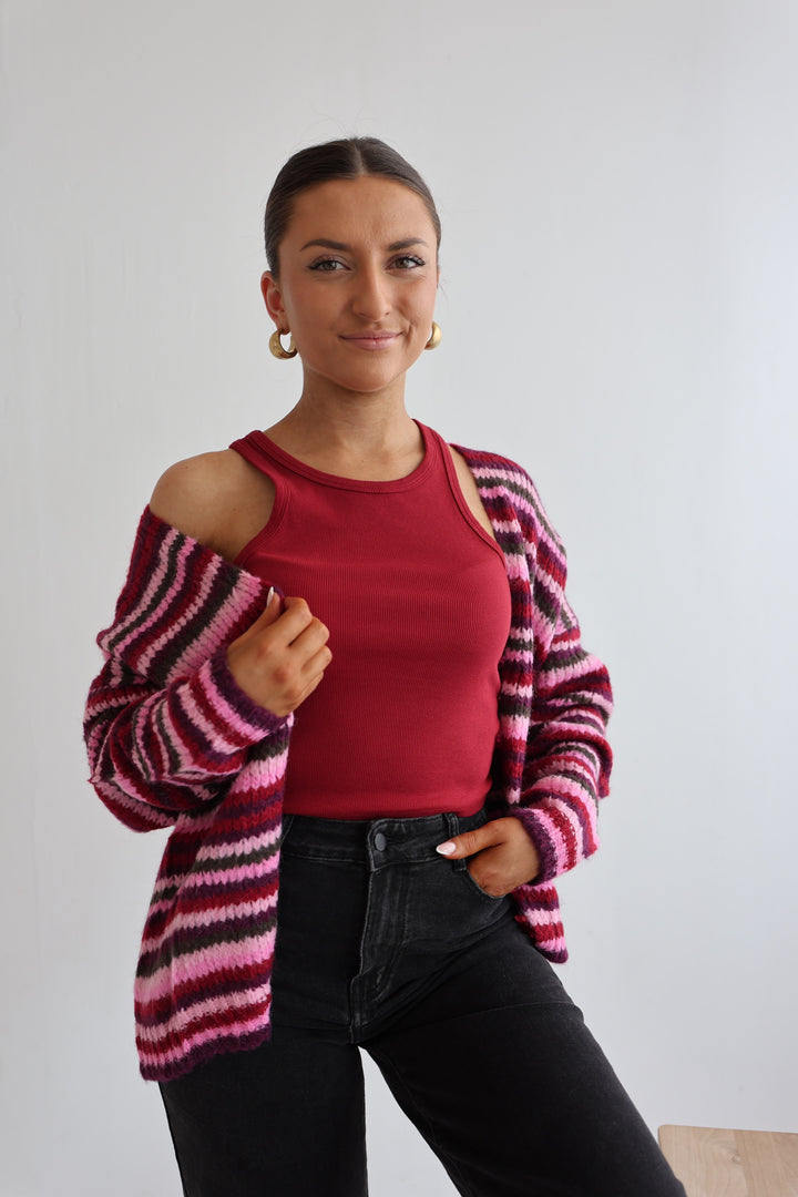 Gestreifter Strickcardigan Hannah
