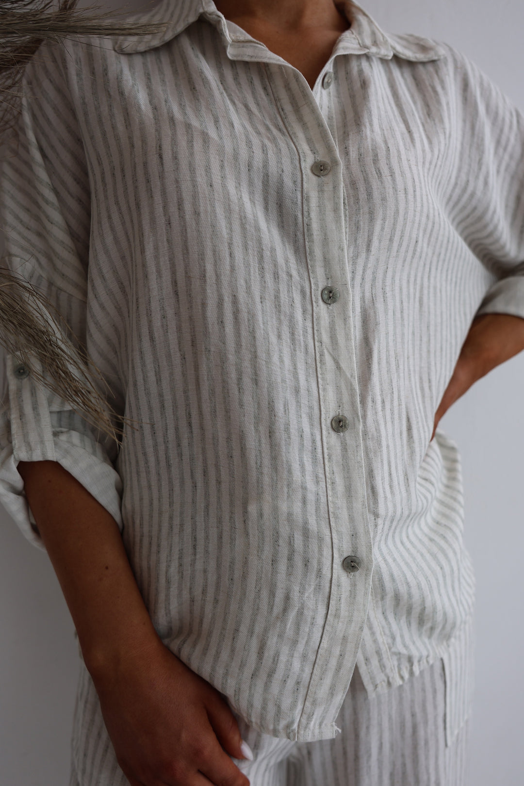 Gestreifter Zweiteiler aus Leinen Amalfi