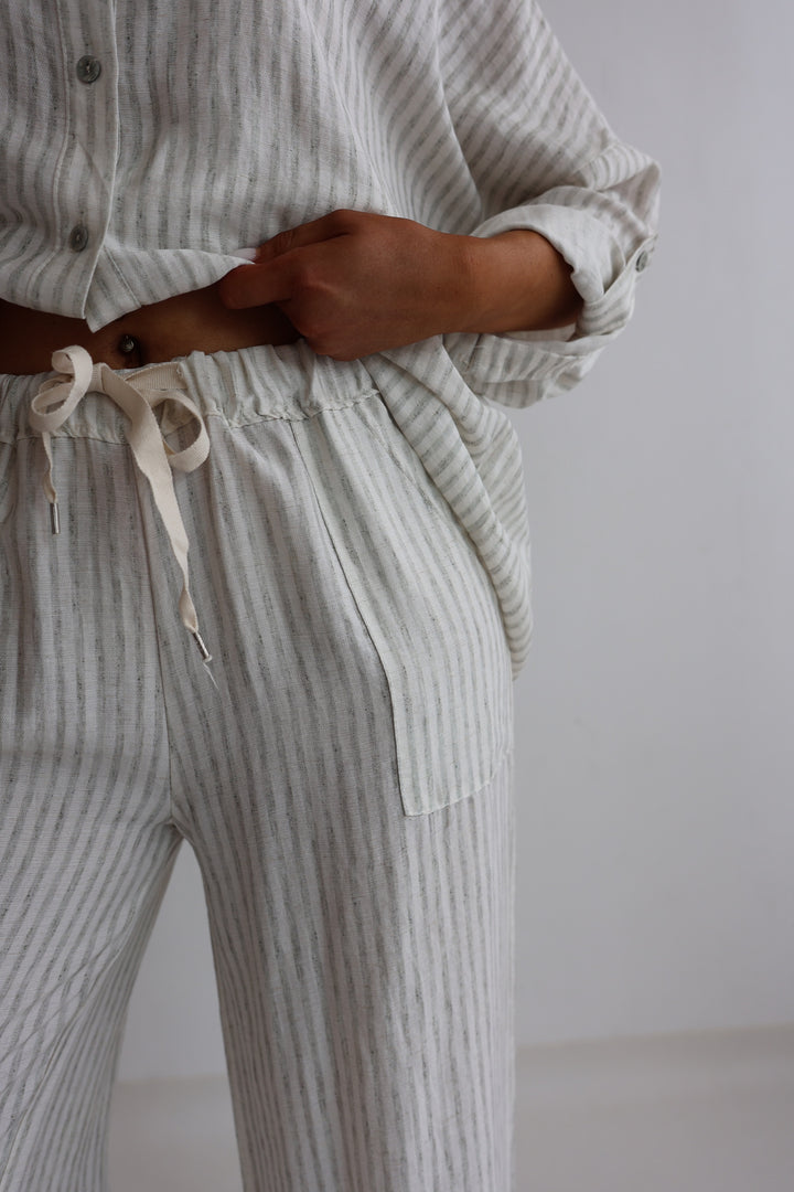 Gestreifter Zweiteiler aus Leinen Amalfi