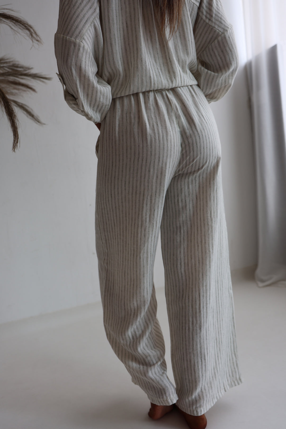 Gestreifter Zweiteiler aus Leinen Amalfi