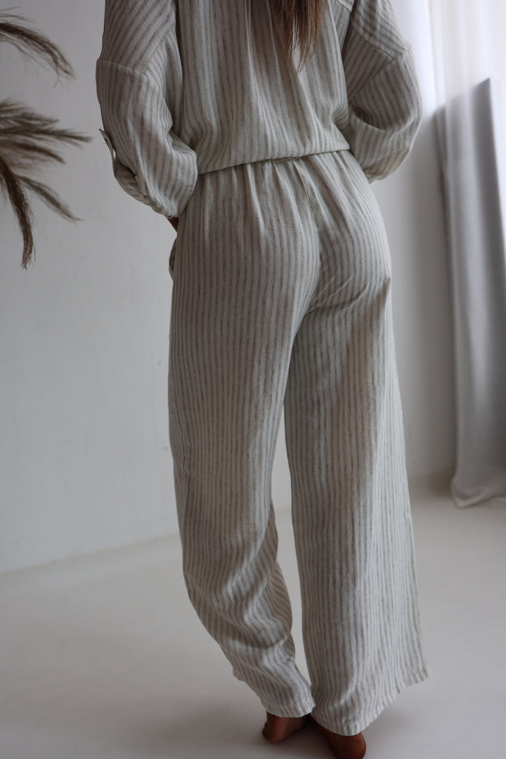 Gestreifter Zweiteiler aus Leinen Amalfi