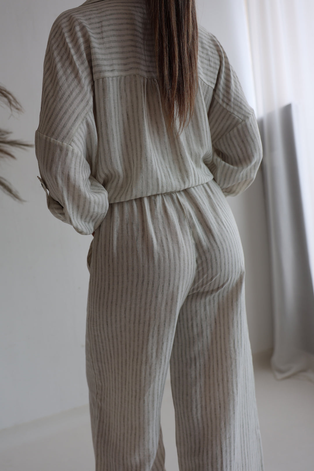 Gestreifter Zweiteiler aus Leinen Amalfi