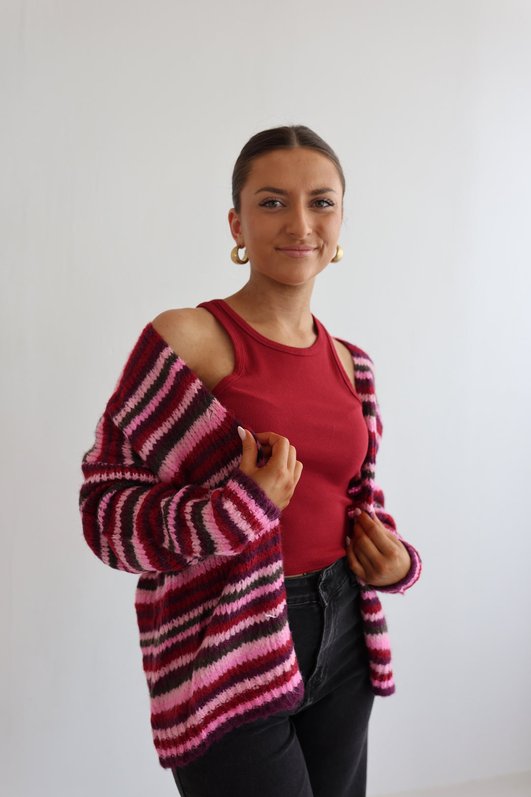 Gestreifter Strickcardigan Hannah
