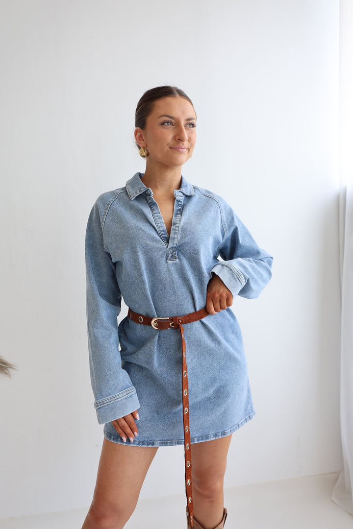 Langärmliges Jeanskleid Alea