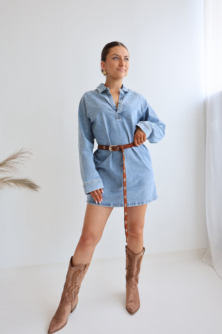 Langärmliges Jeanskleid Alea