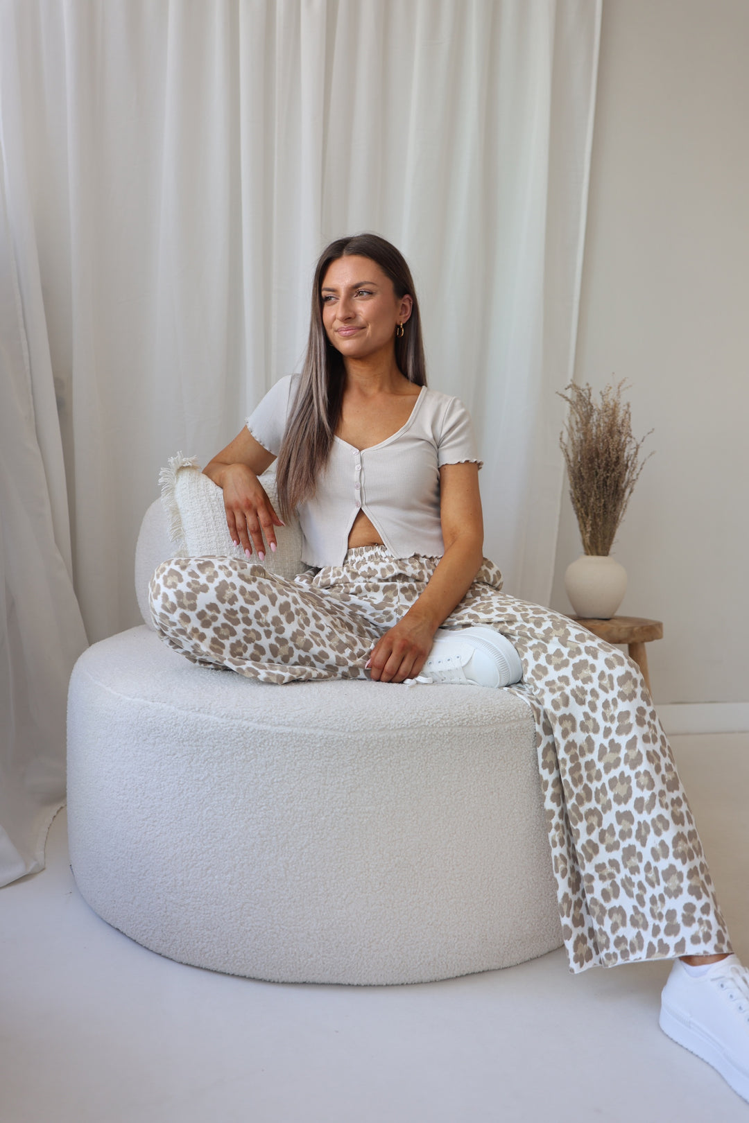 Jersey Jogger Pants mit Leoprint Nuna