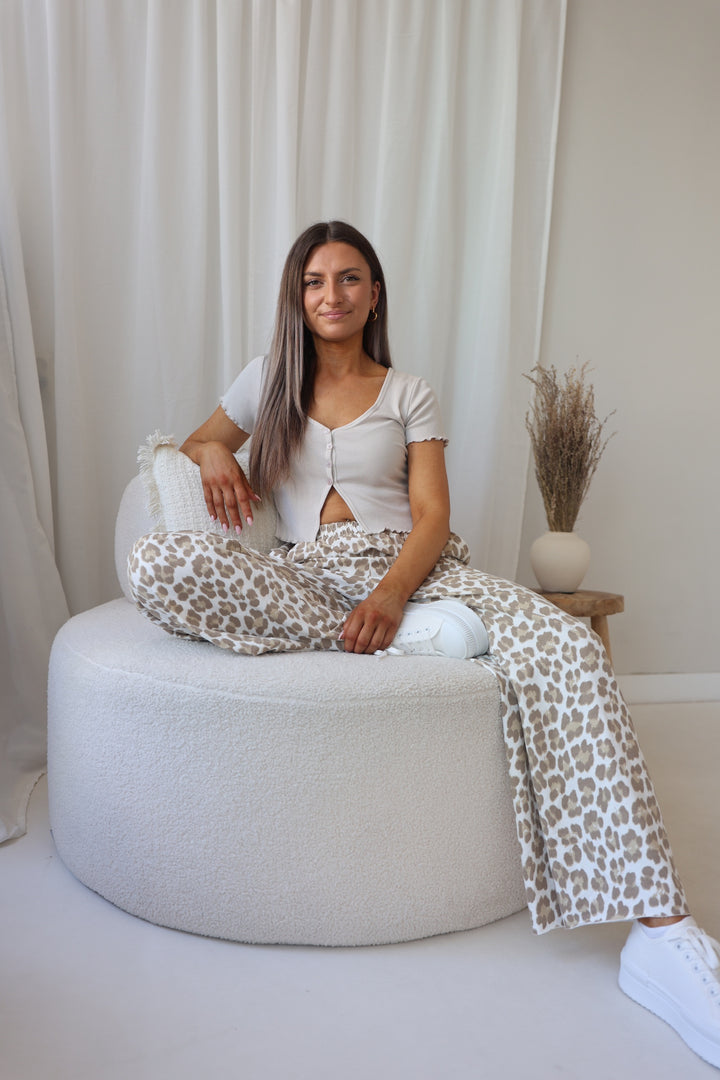 Jersey Jogger Pants mit Leoprint Nuna
