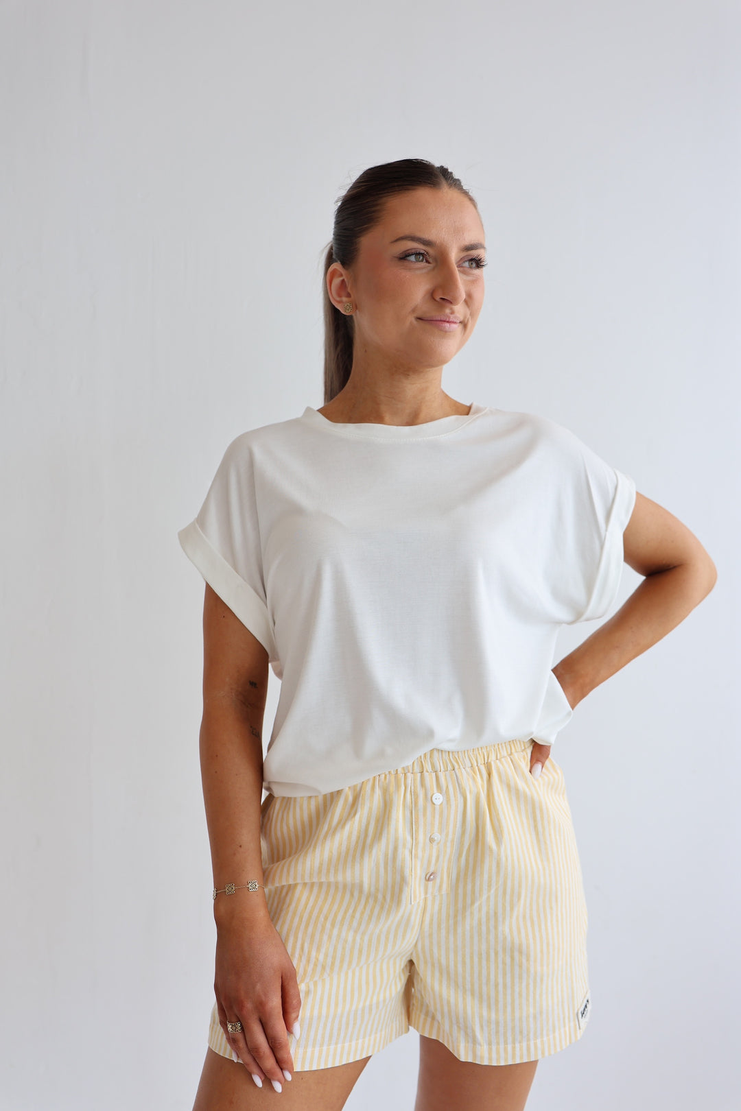 Gestreifte Baumwollshorts Love's