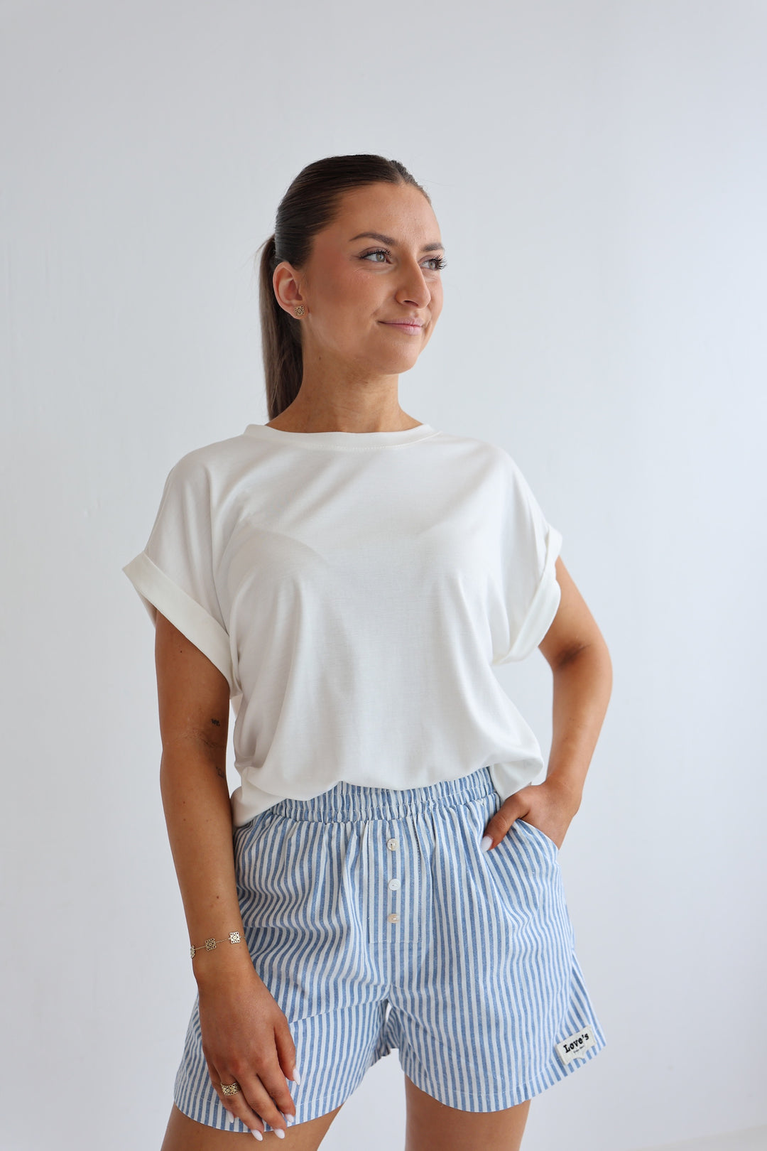 Gestreifte Baumwollshorts Love's