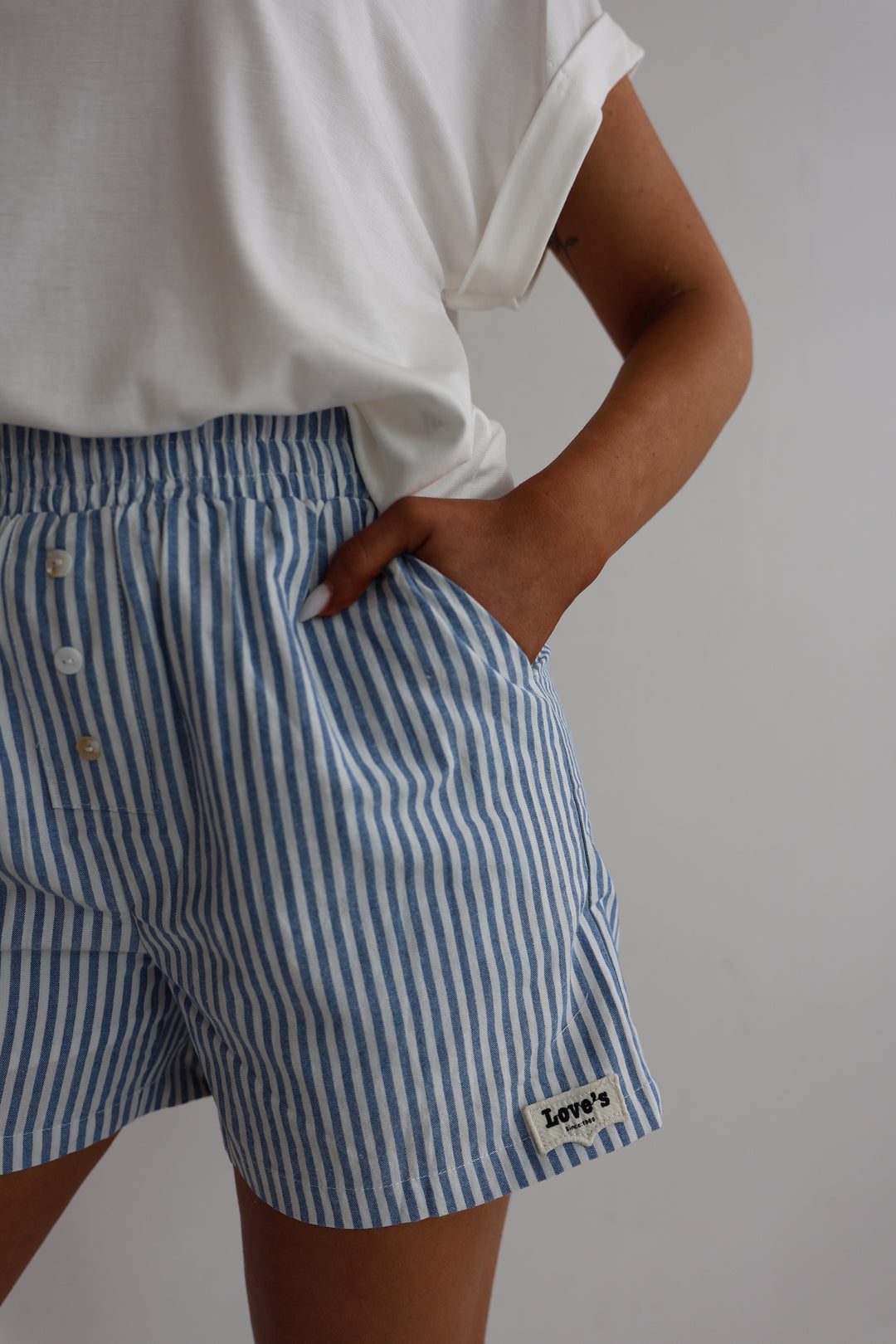 Gestreifte Baumwollshorts Love's