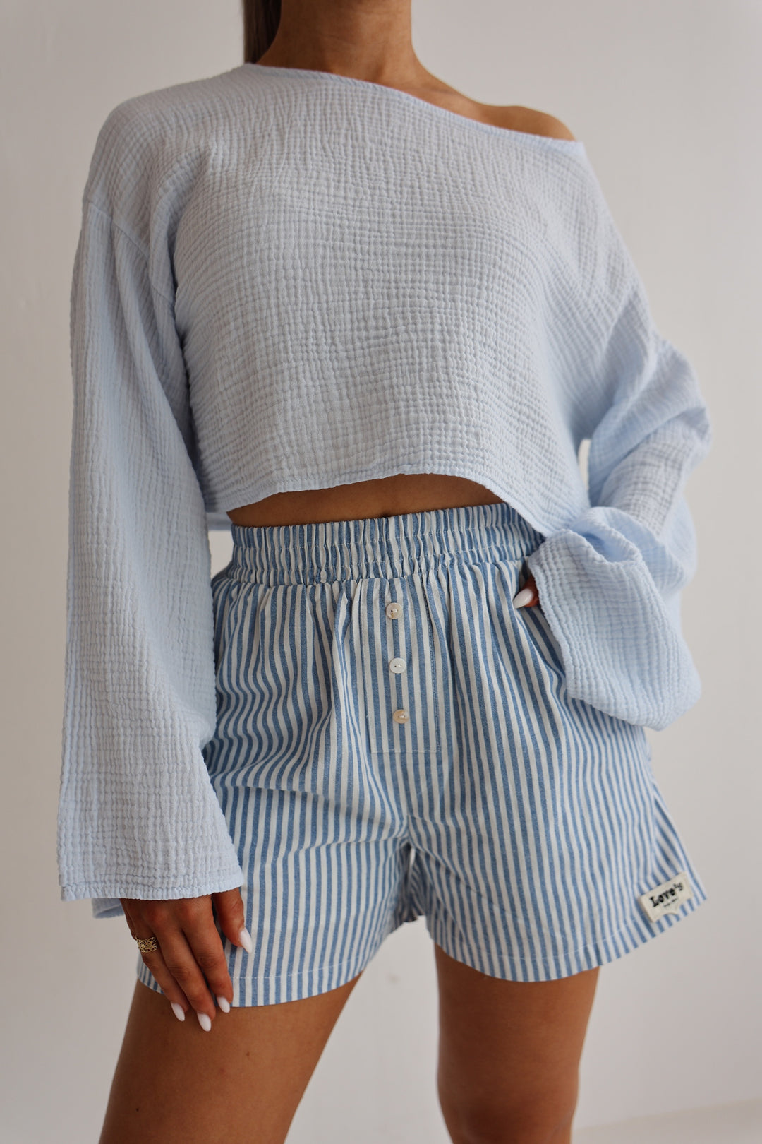 Gestreifte Baumwollshorts Love's