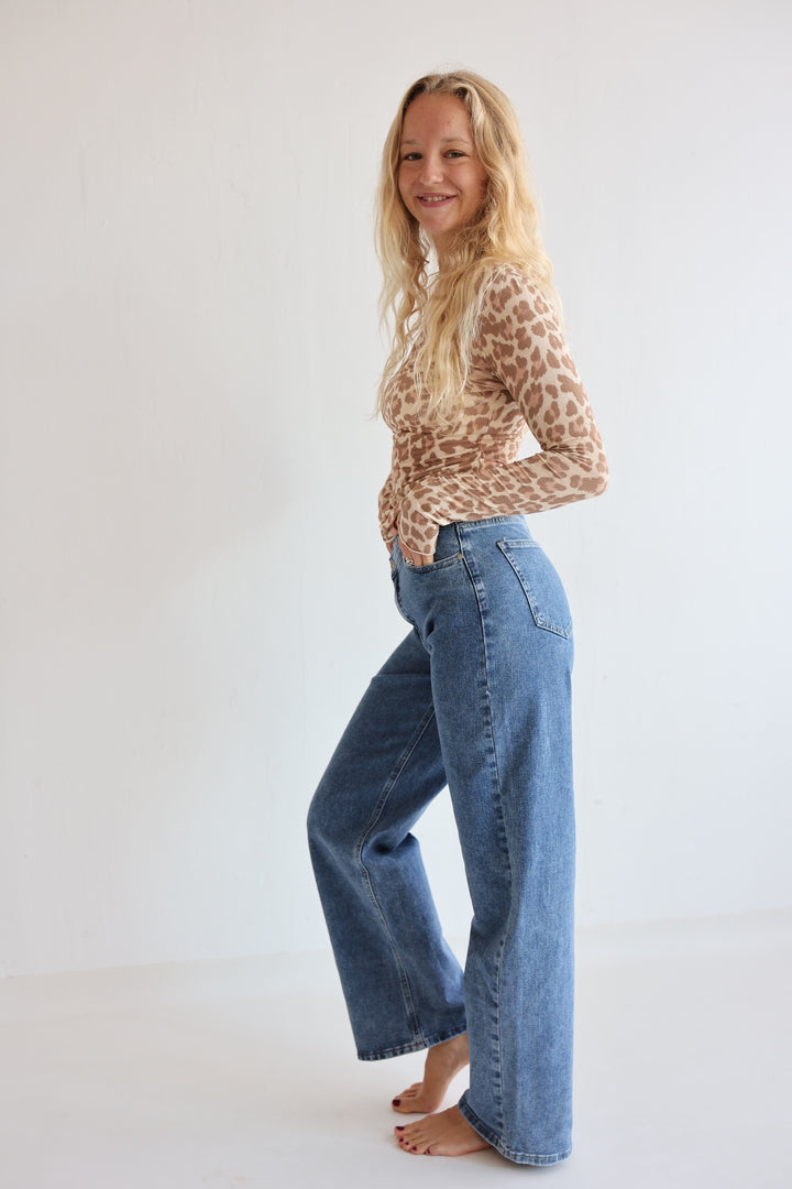 Straight Fit Jeans mit Asymmetrischem Hosenbund Linda