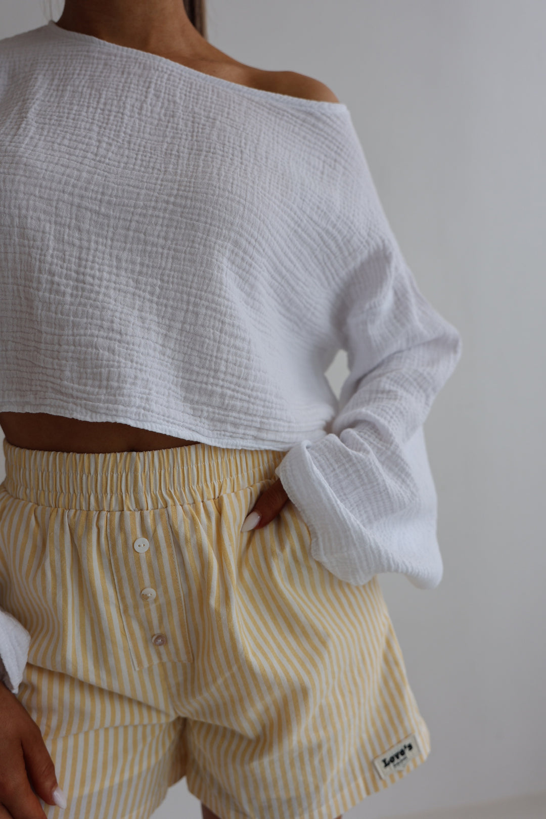 Gestreifte Baumwollshorts Love's