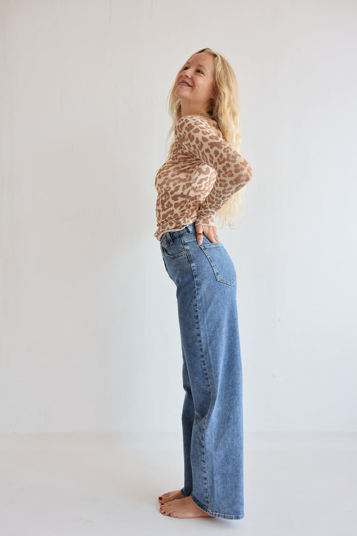 Straight Fit Jeans mit Asymmetrischem Hosenbund Linda