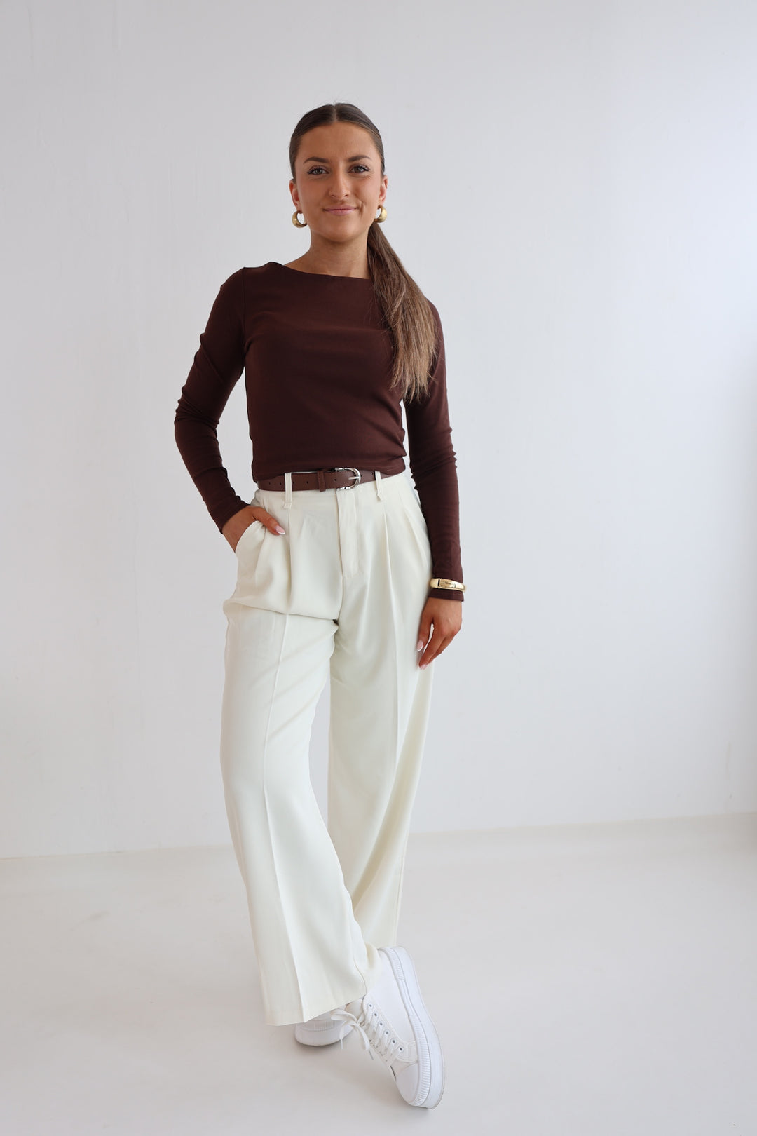 Bundfaltenhose mit Gürtel Anna