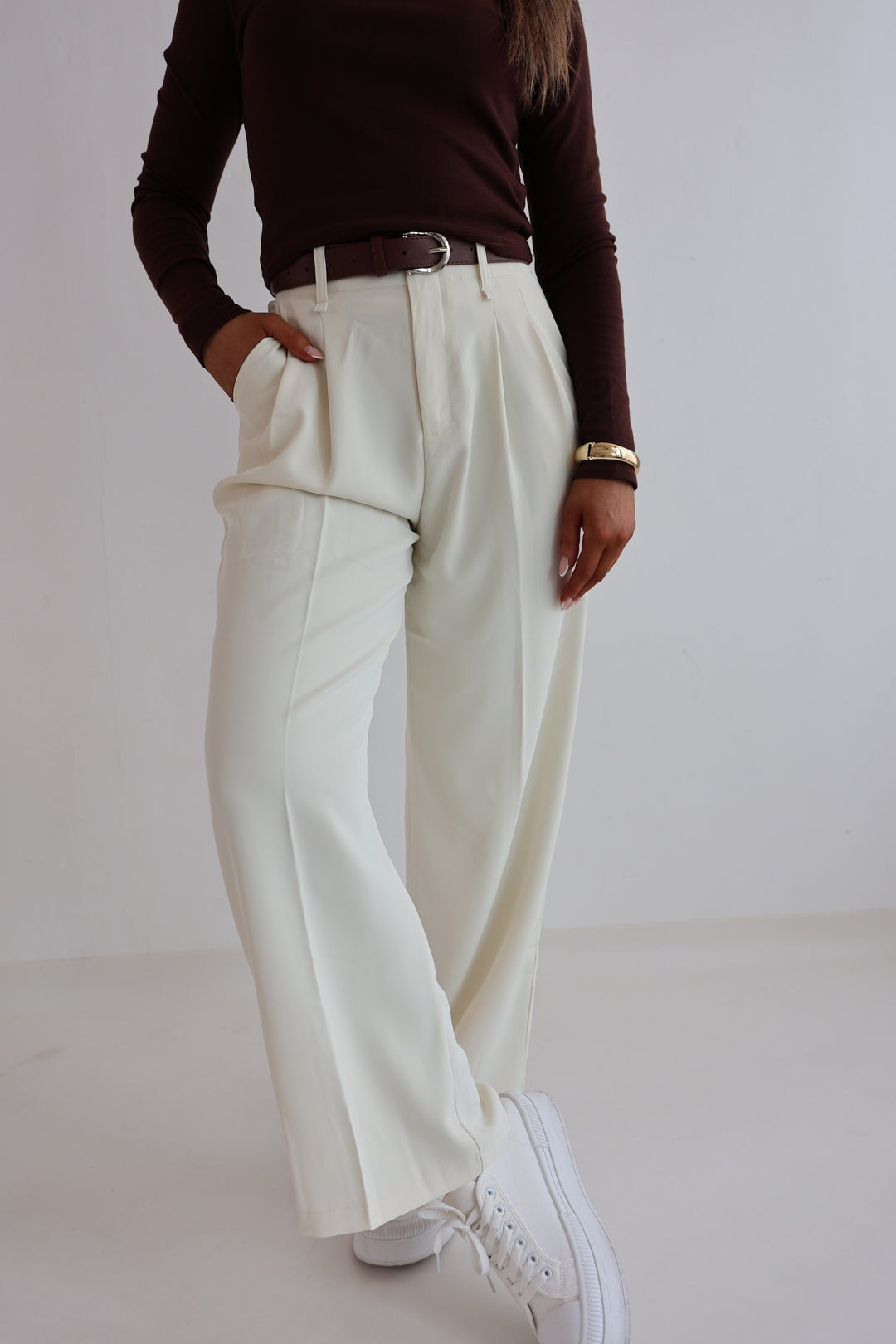 Bundfaltenhose mit Gürtel Anna