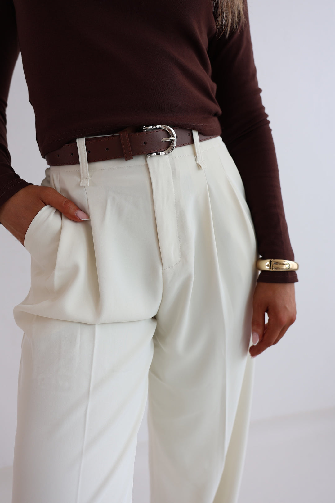 Bundfaltenhose mit Gürtel Anna