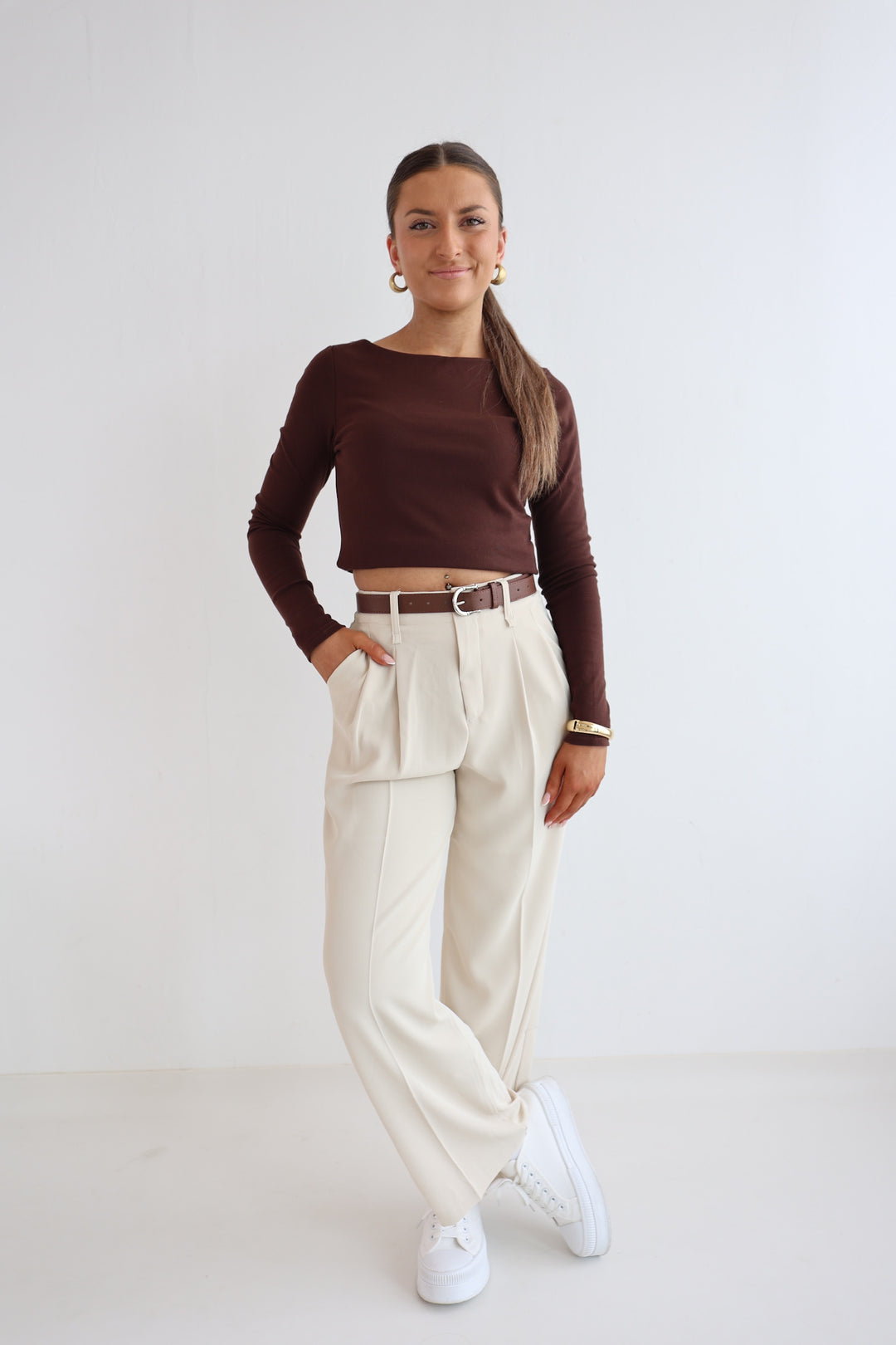 Bundfaltenhose mit Gürtel Anna