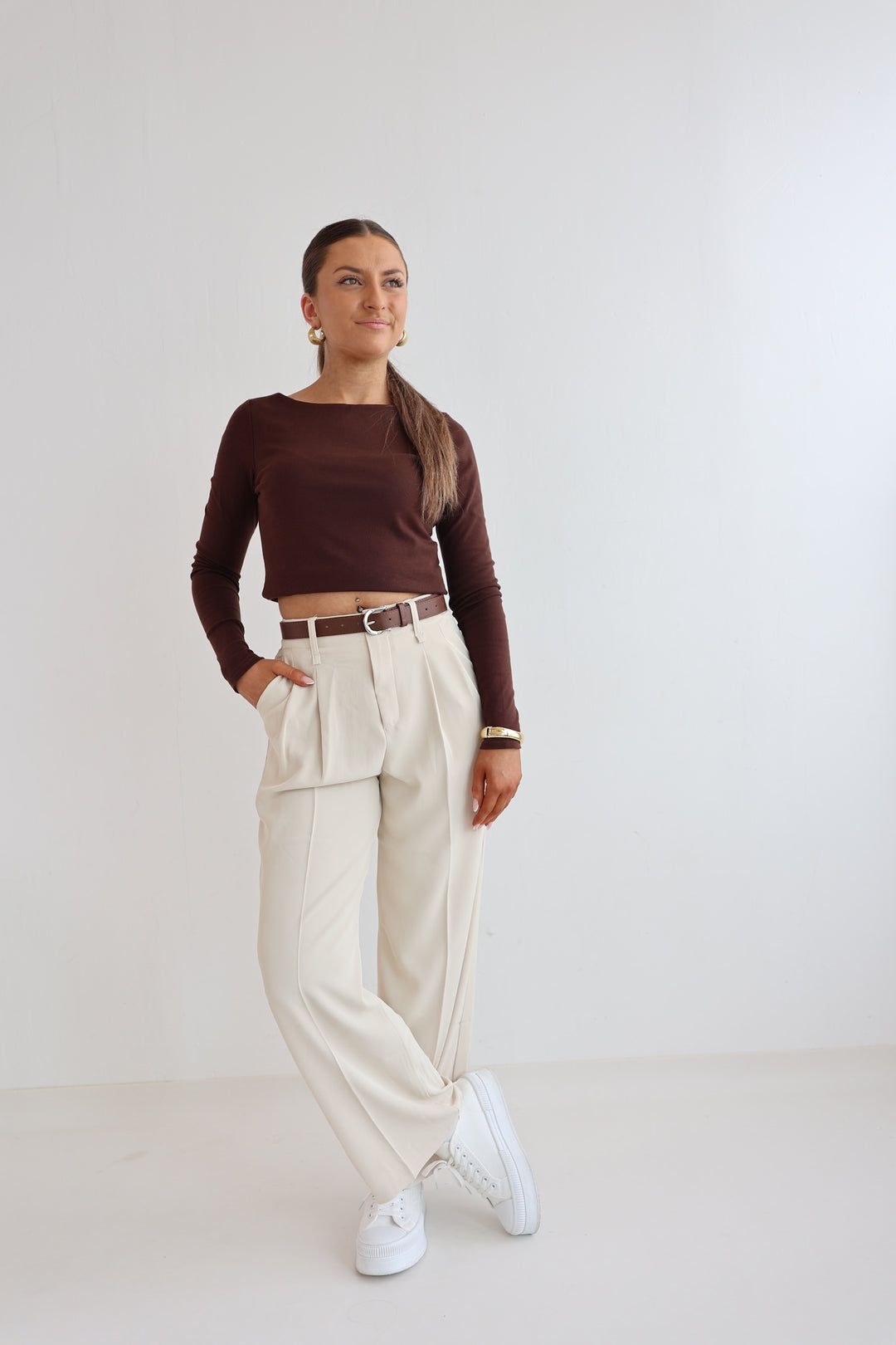 Bundfaltenhose mit Gürtel Anna