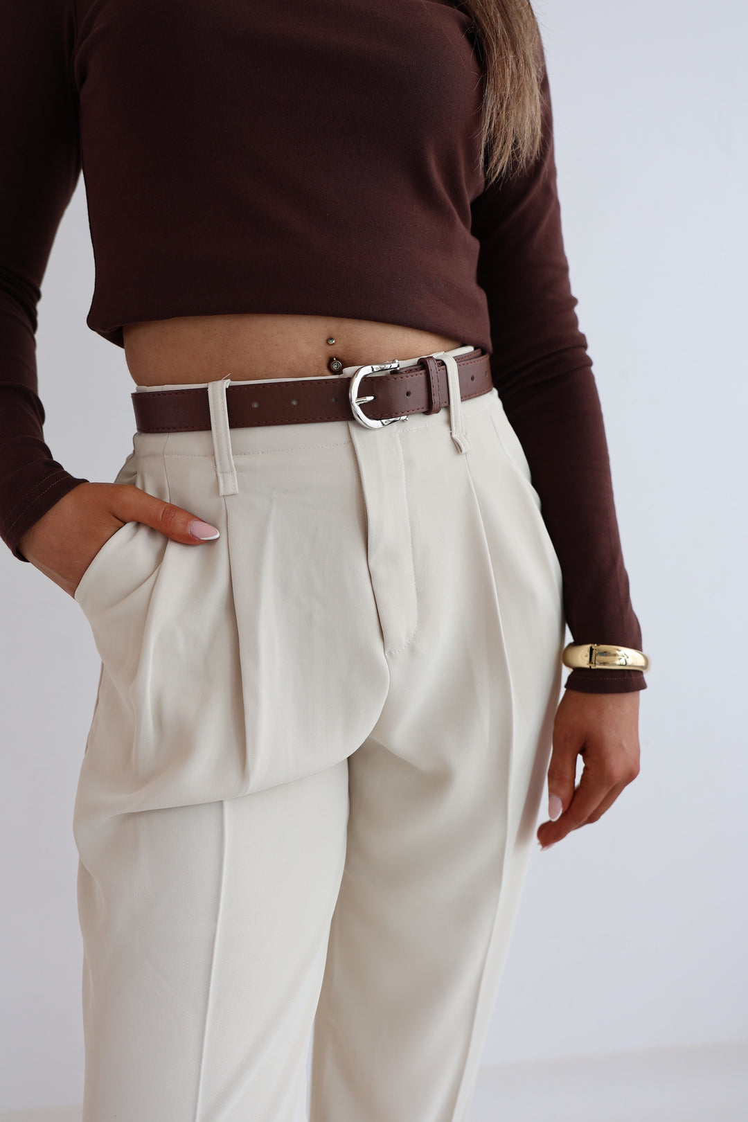 Bundfaltenhose mit Gürtel Anna