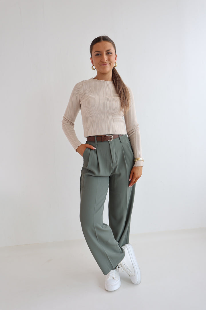 Bundfaltenhose mit Gürtel Anna