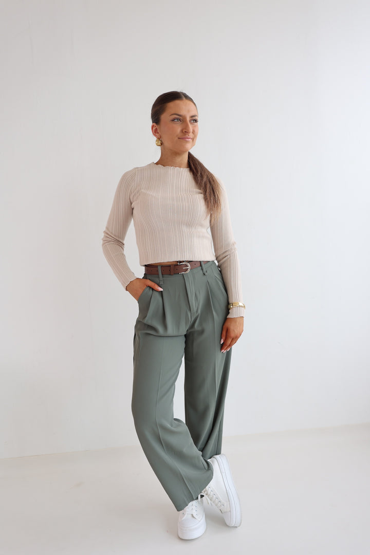 Bundfaltenhose mit Gürtel Anna