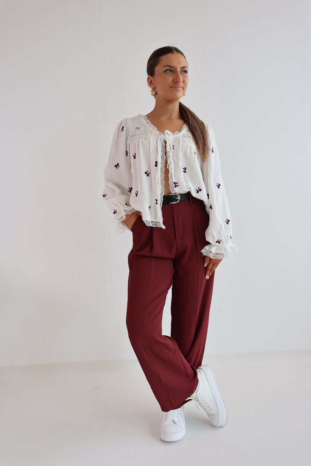 Musselincardigan Bowtime