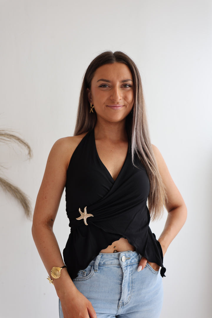 Neckholder Top Golden Seestar