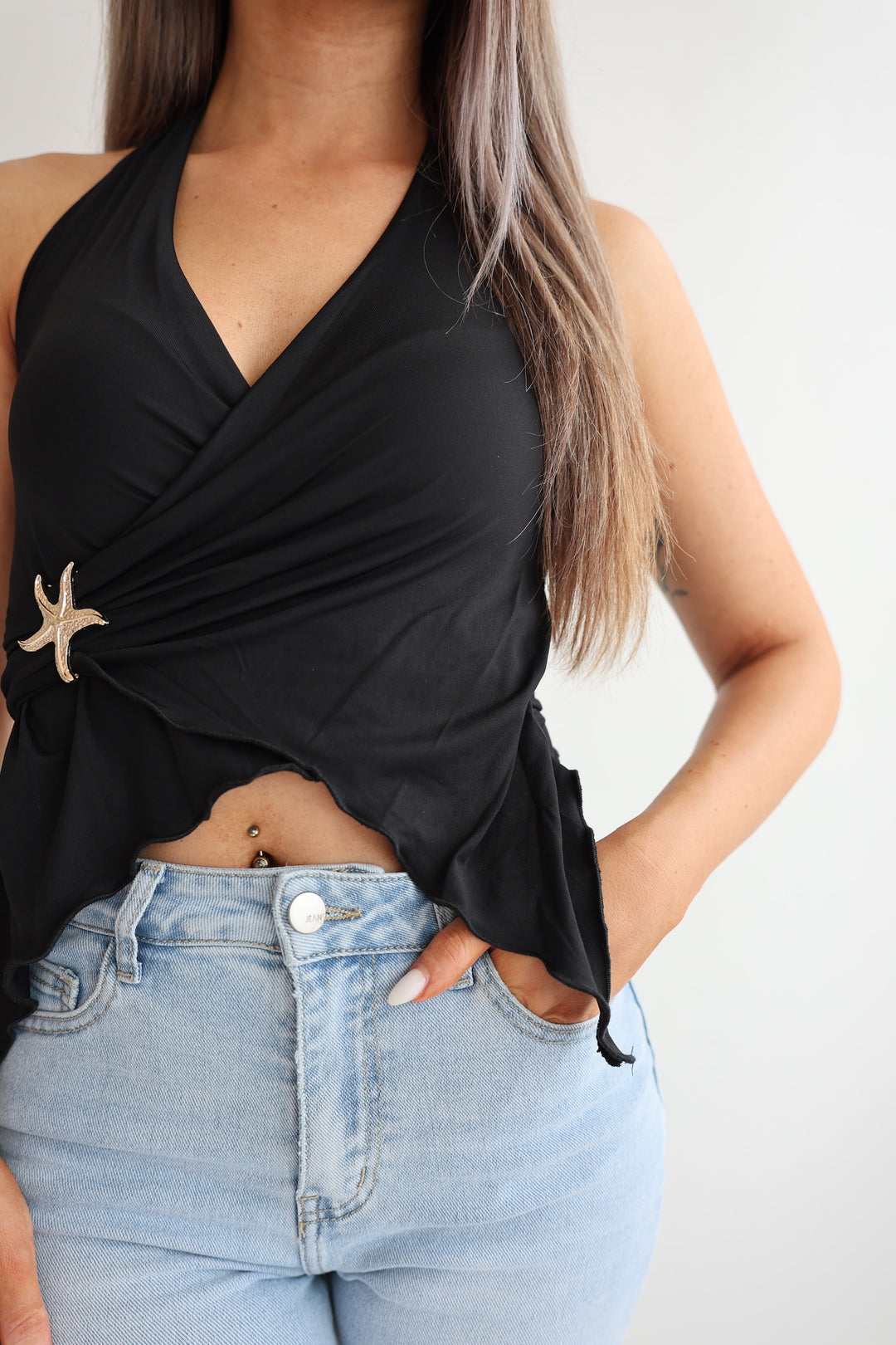 Neckholder Top Golden Seestar