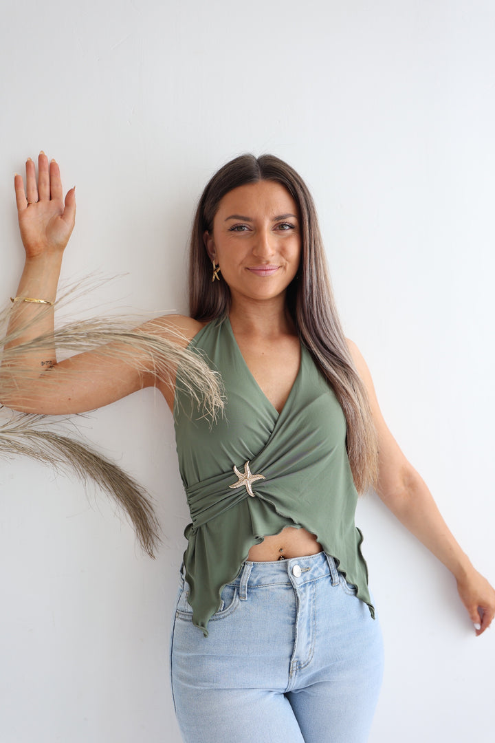 Neckholder Top Golden Seestar