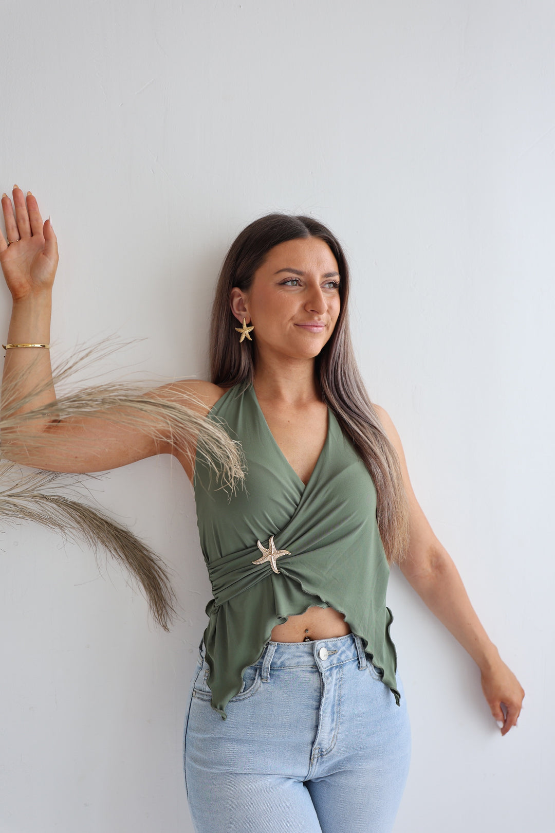 Neckholder Top Golden Seestar