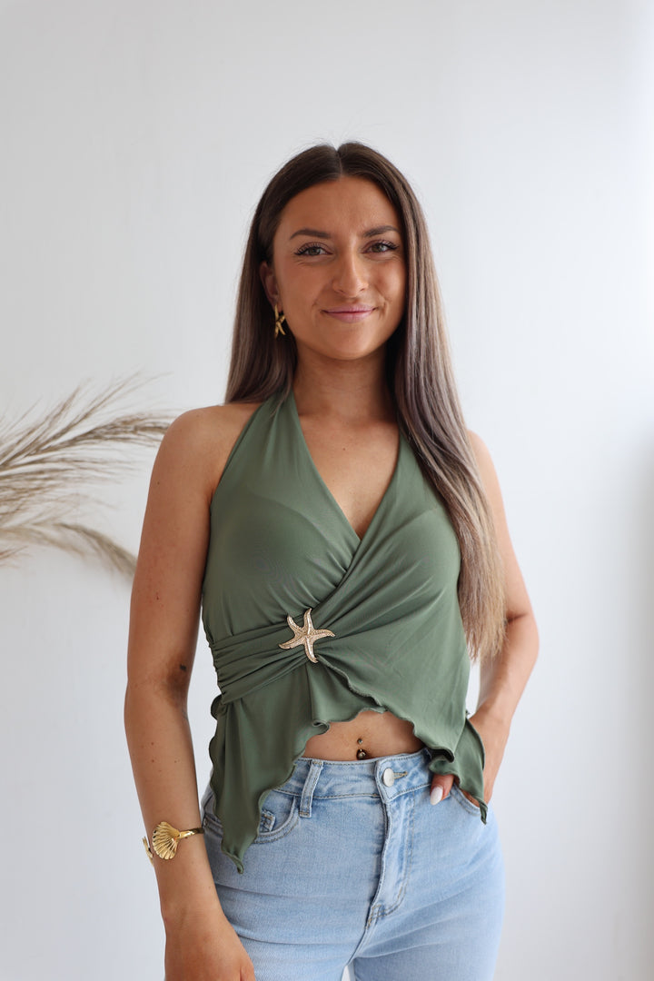 Neckholder Top Golden Seestar
