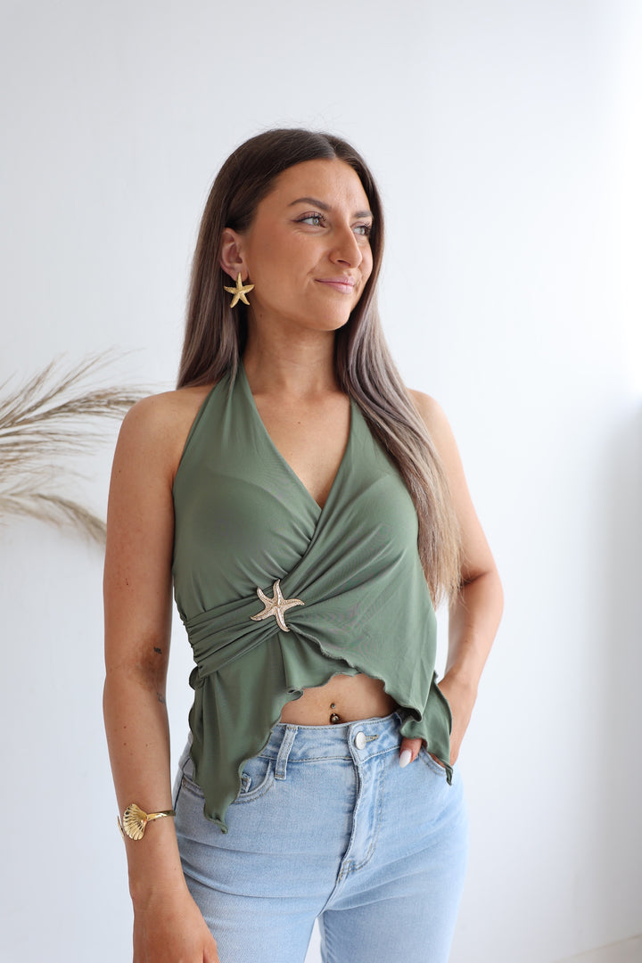 Neckholder Top Golden Seestar