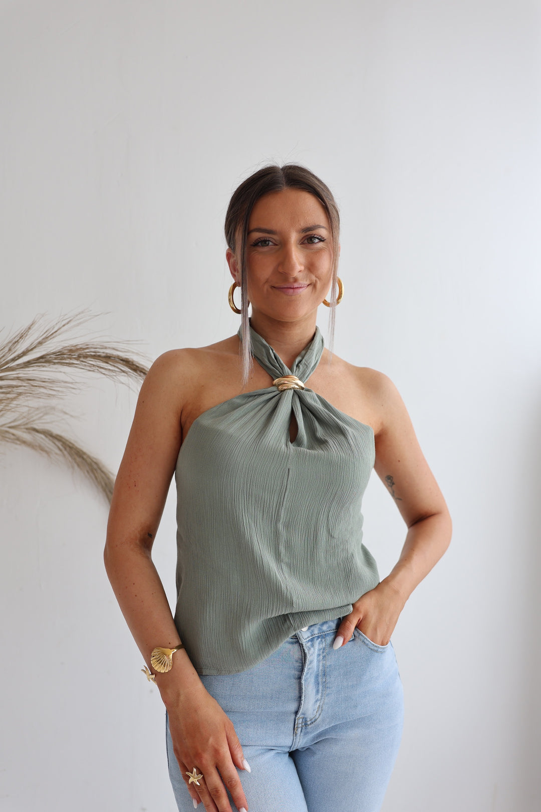 Neckholder Top aus Viskose Aurora