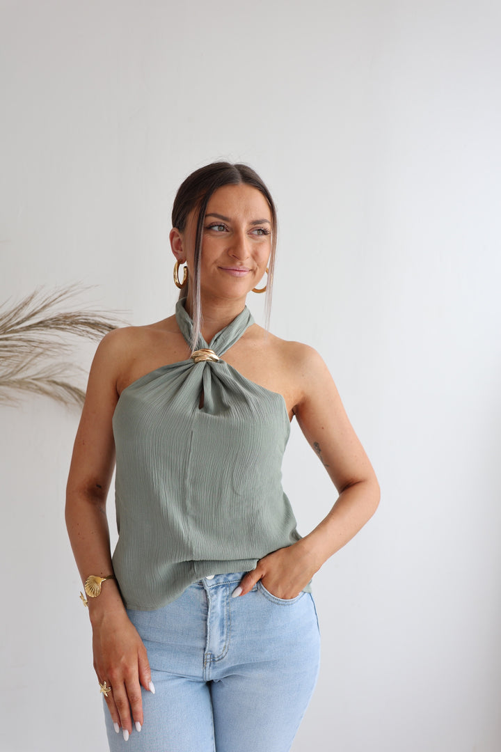 Neckholder Top aus Viskose Aurora