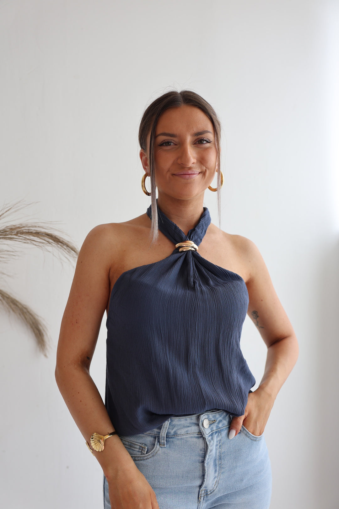 Neckholder Top aus Viskose Aurora