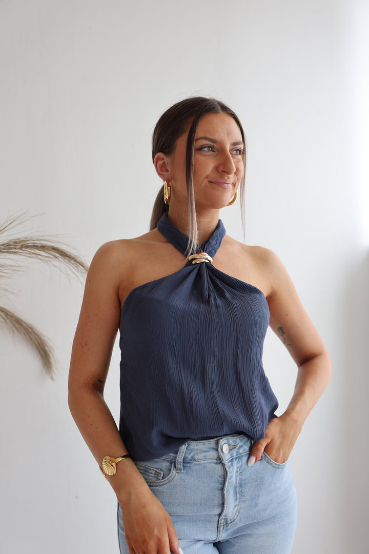 Neckholder Top aus Viskose Aurora