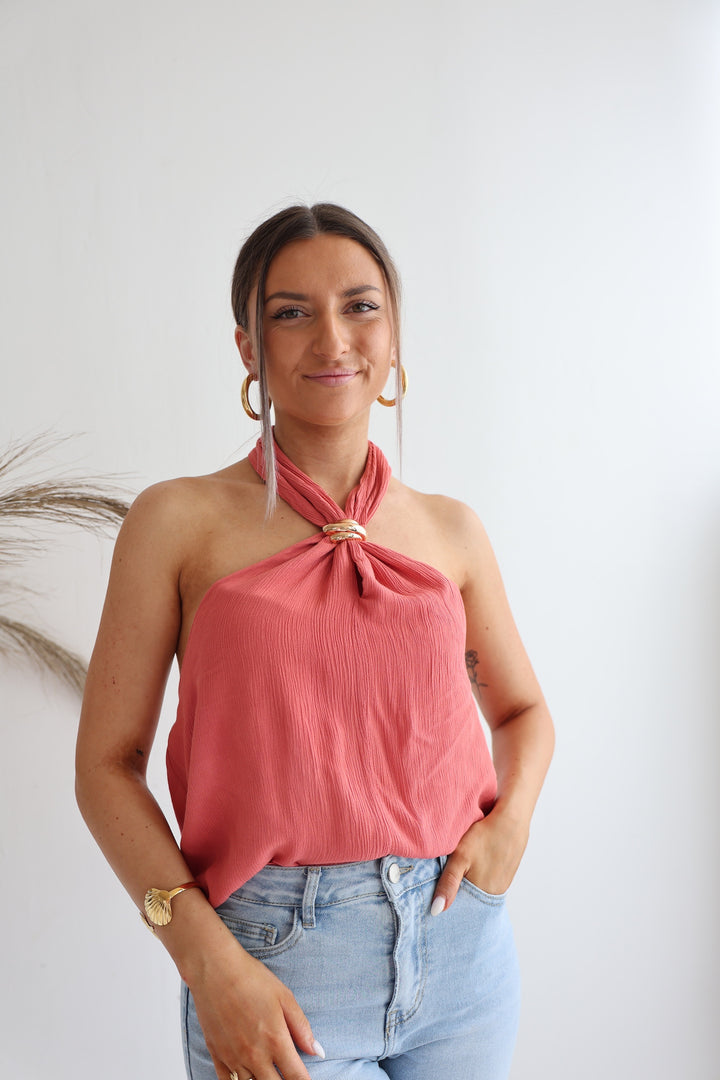 Neckholder Top aus Viskose Aurora