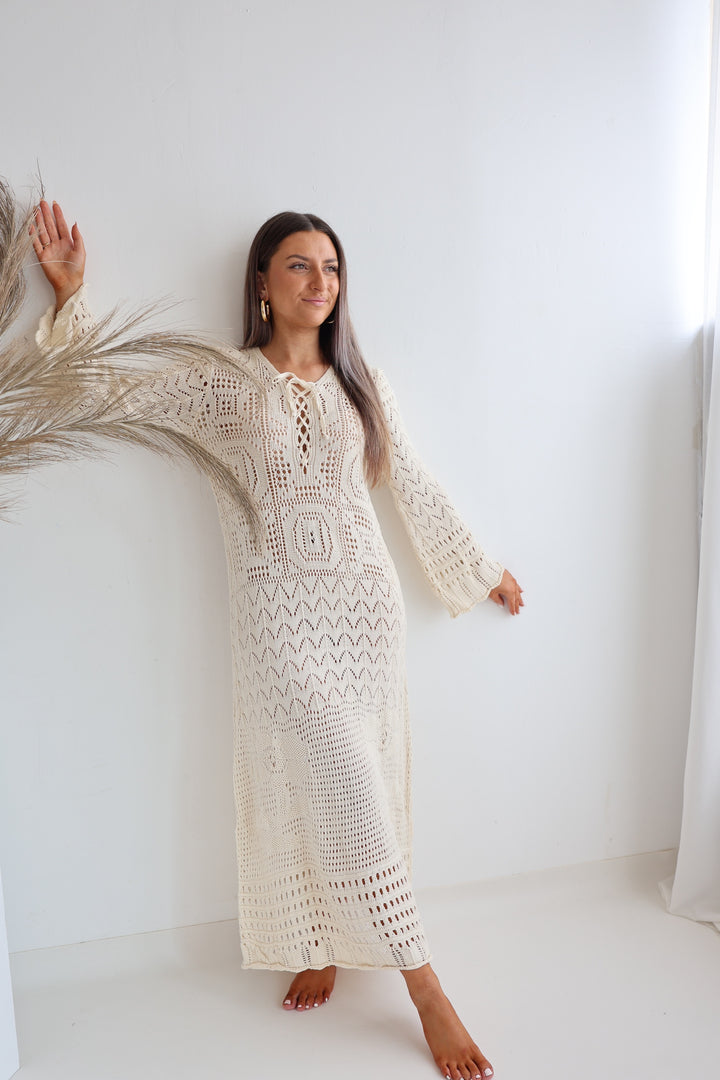 Langes Häkelkleid Beauty Bohemian