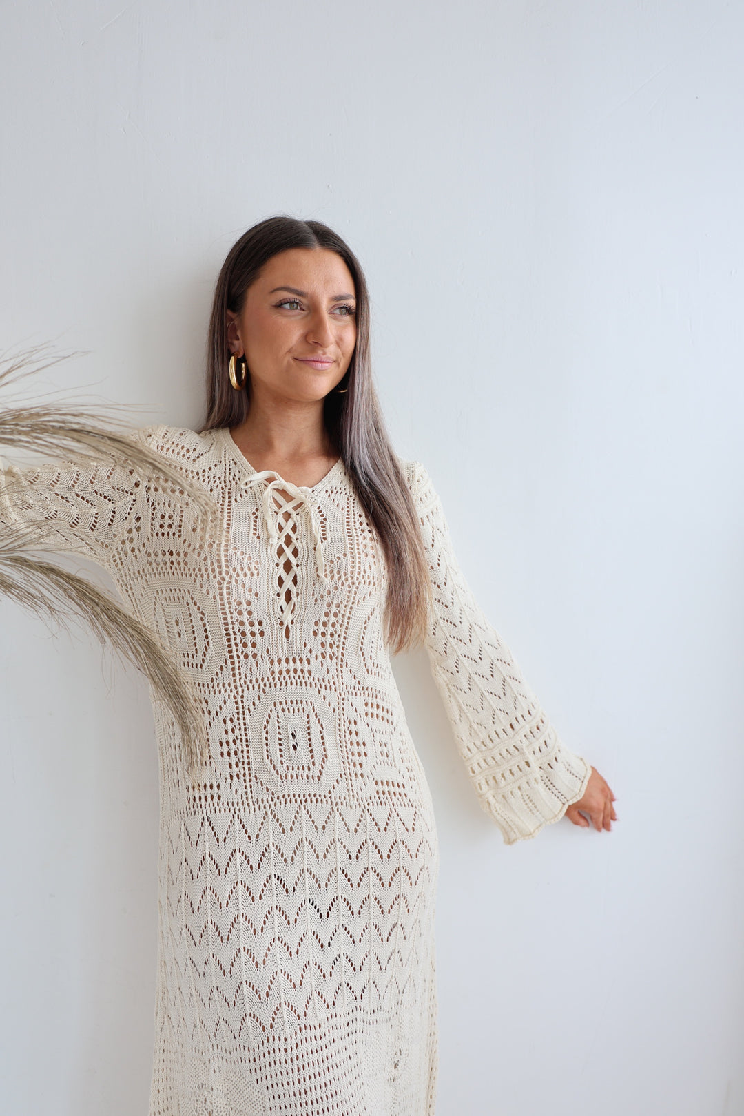 Langes Häkelkleid Beauty Bohemian